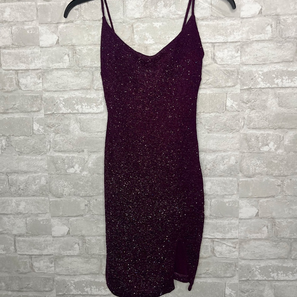 Purple Glitter Mini Slip Dress – Size Small, Worn Once